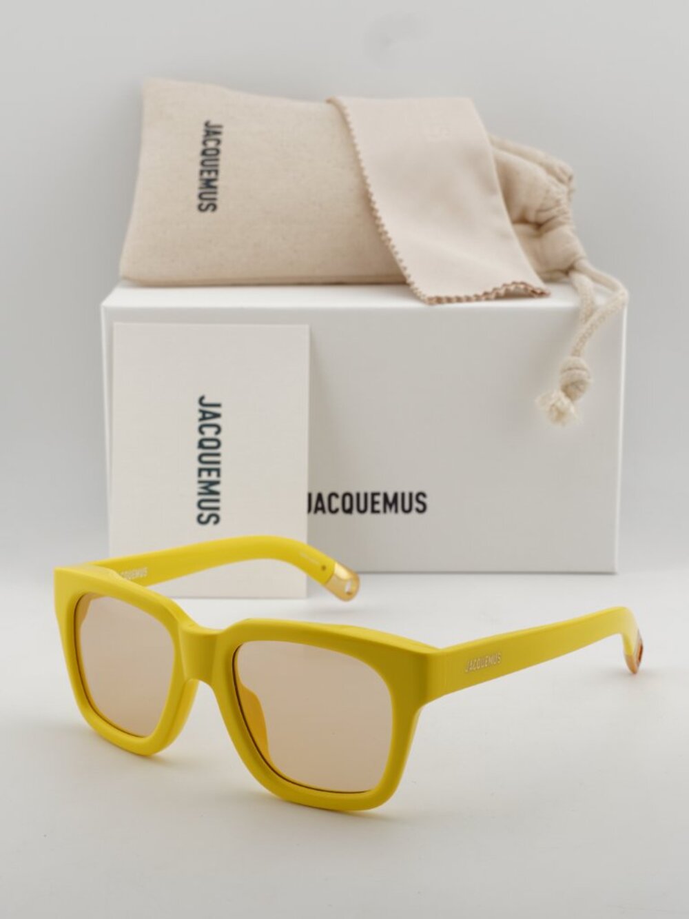 Jacquemus CARINO JAC/20 C4 Square Sunglasses - Yellow / Light Yellow